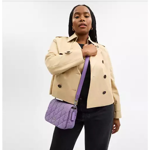 Coach Quinn Bag Shoulder/Crossbody In Denim and Leather/Silver/Iris CBR15 NWT - Picture 7 of 10